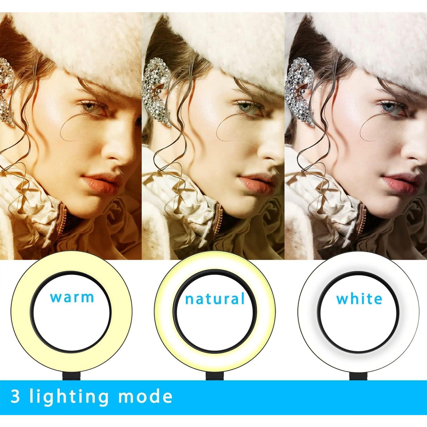 Overhead Camera Mount with Ring Light, Flexible Articulating Phone Arm Stand Compatible with ,  Webcam, Desk Tripod for YouTube Live Stream Cooking  Video Recording