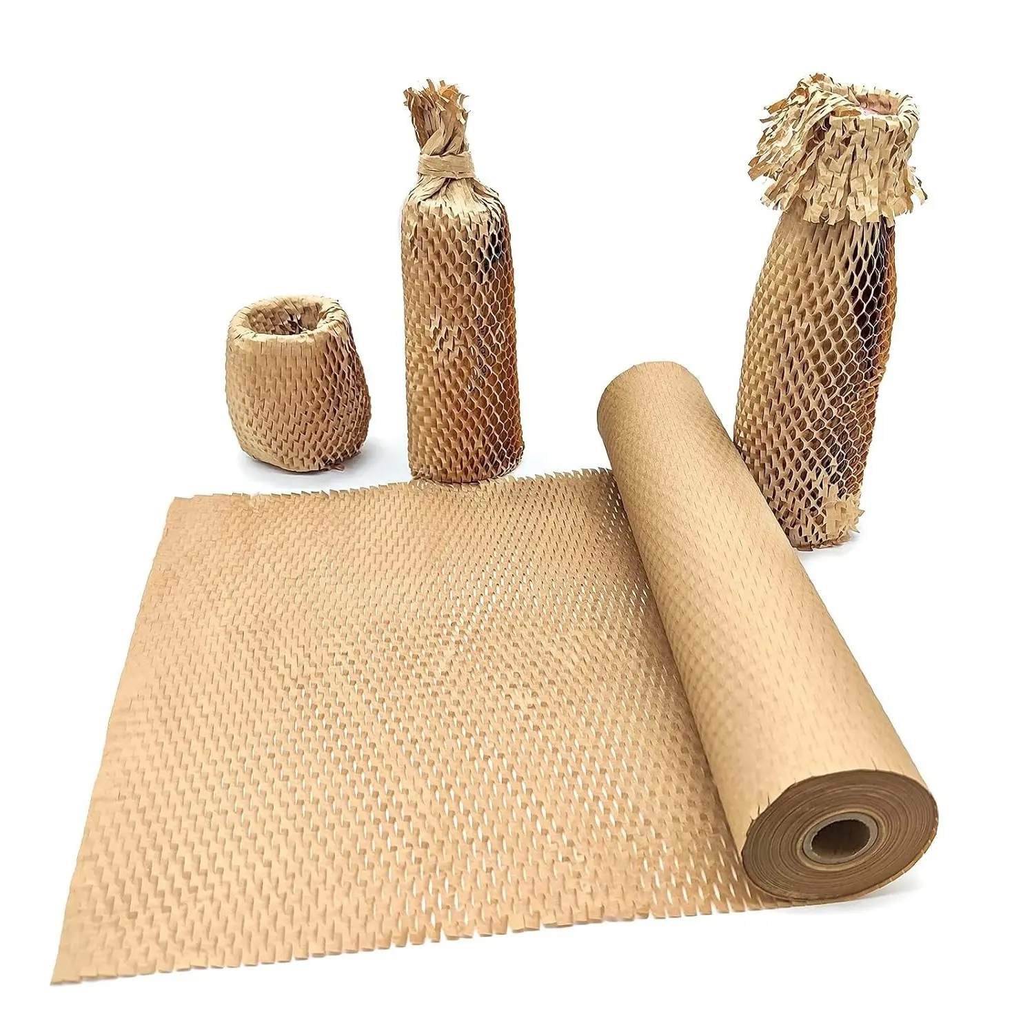 Honeycomb Packing Paper, 15" x 131' - Recyclable Bubble Cushioning Wrap Alternative for Moving, Shipping and Packaging, Protective RollGift