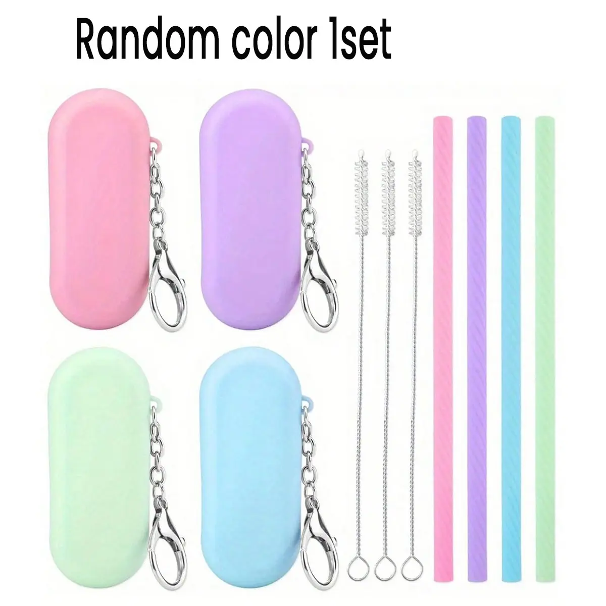 Reusable Sustainable Durable Silicone Straw with Storage Box, Foldable Portable Lightweight Handy Drinking Straw, Ideal for Travel, Parties, and Learning, Drinkware