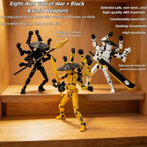 2026 Trendy 3D Printed T13 Action Figure, Multi-Jointed 8-Arm Transformable Doll, Perfect Gift for Gamers, Halloween & Christmas Decor. DIY Assembled Flexible Robot Dummy Toy, Adjustable Joints Desktop Ornament,Creative Stress Relief Gift for Teens & Adul