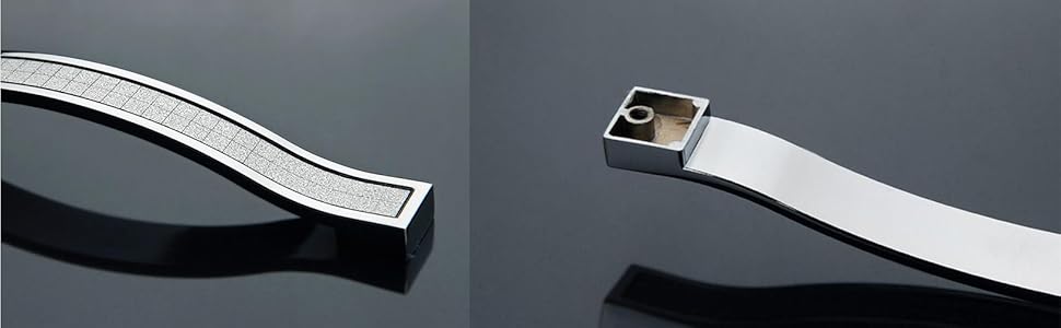 Euro Grind Arenaceous Rhinestone Crystal Cabinet Handle Pulls Knobs, 4.5" Length (3.8" Hole Centers), Silver, Zinc Alloy, 10-Pack