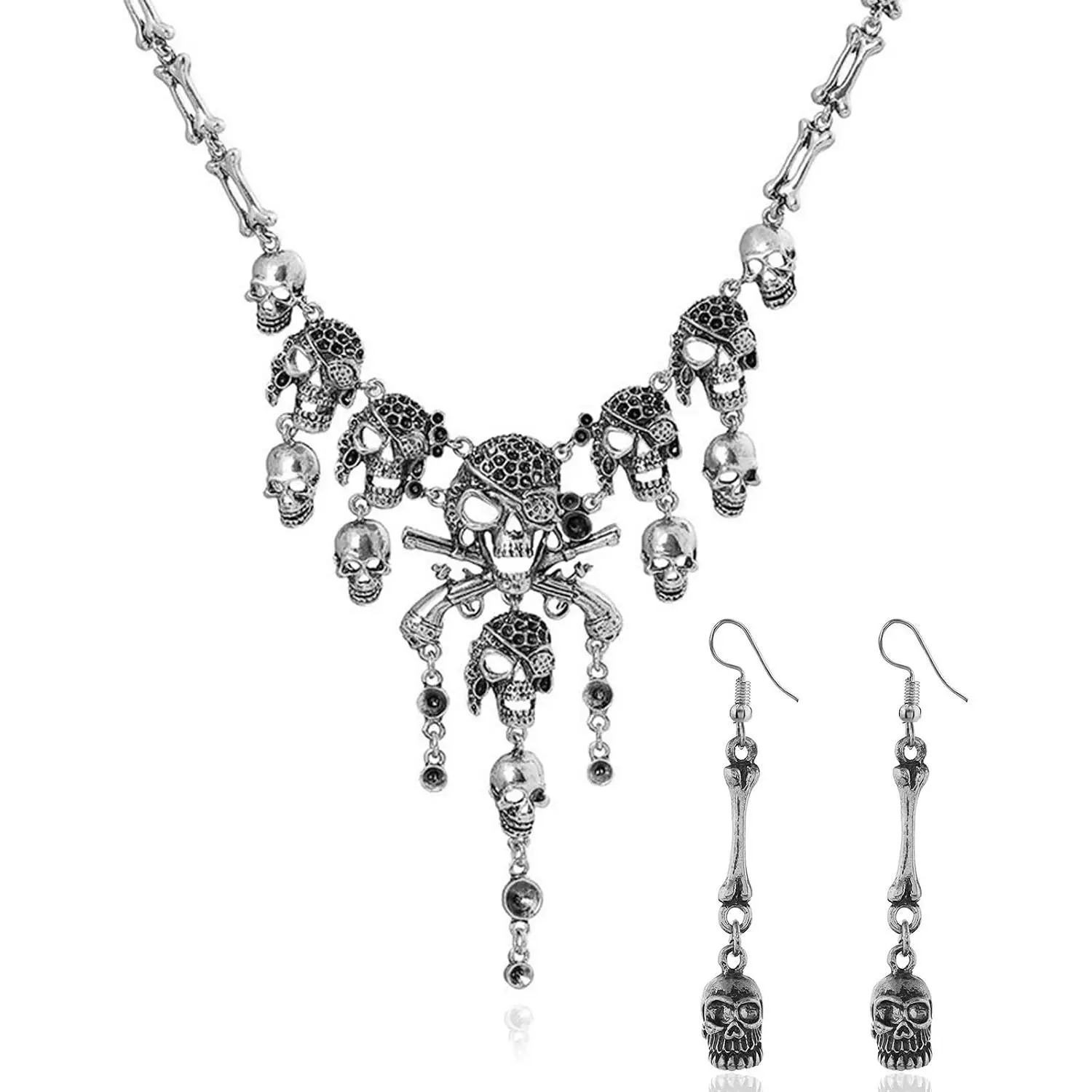 Pirate Necklace for Women Gothic Pirate Tassel Charm Earrings Pirate Accessories Halloween  Necklaces