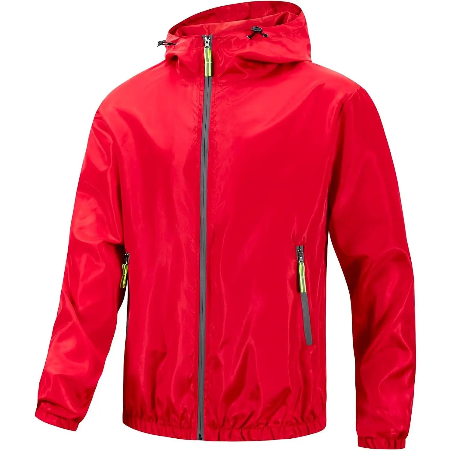 Mens Windbreaker Jackets Lightweight Hooded Zippered Jackets for Men Hiking Cycling Sportswear