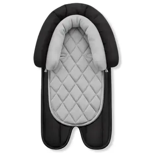 Car Seat Head Support Infant, Soft Infant Car Seat Insert, 2 in 1 Carseat Head Support for Newborn, Perfect for Car Seat, Stroller, Swing, Bouncer, Gray and Black