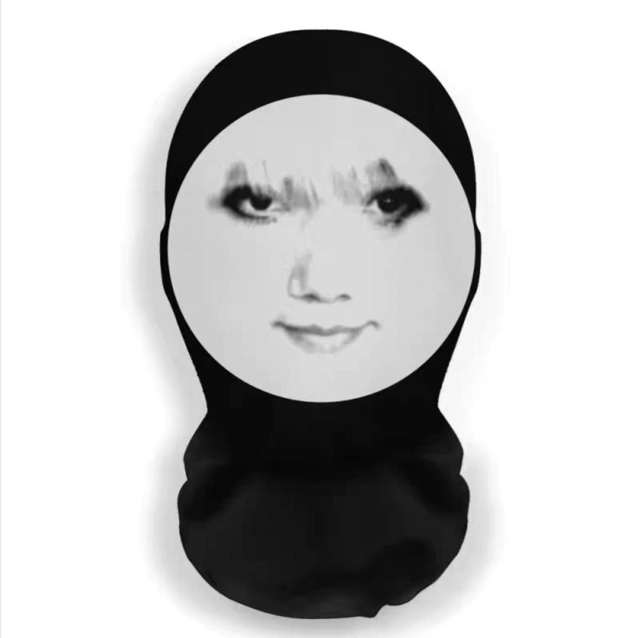 Popular funny hood mask tricky funny face big head dragon picture expression bag hood cycling mask breathable