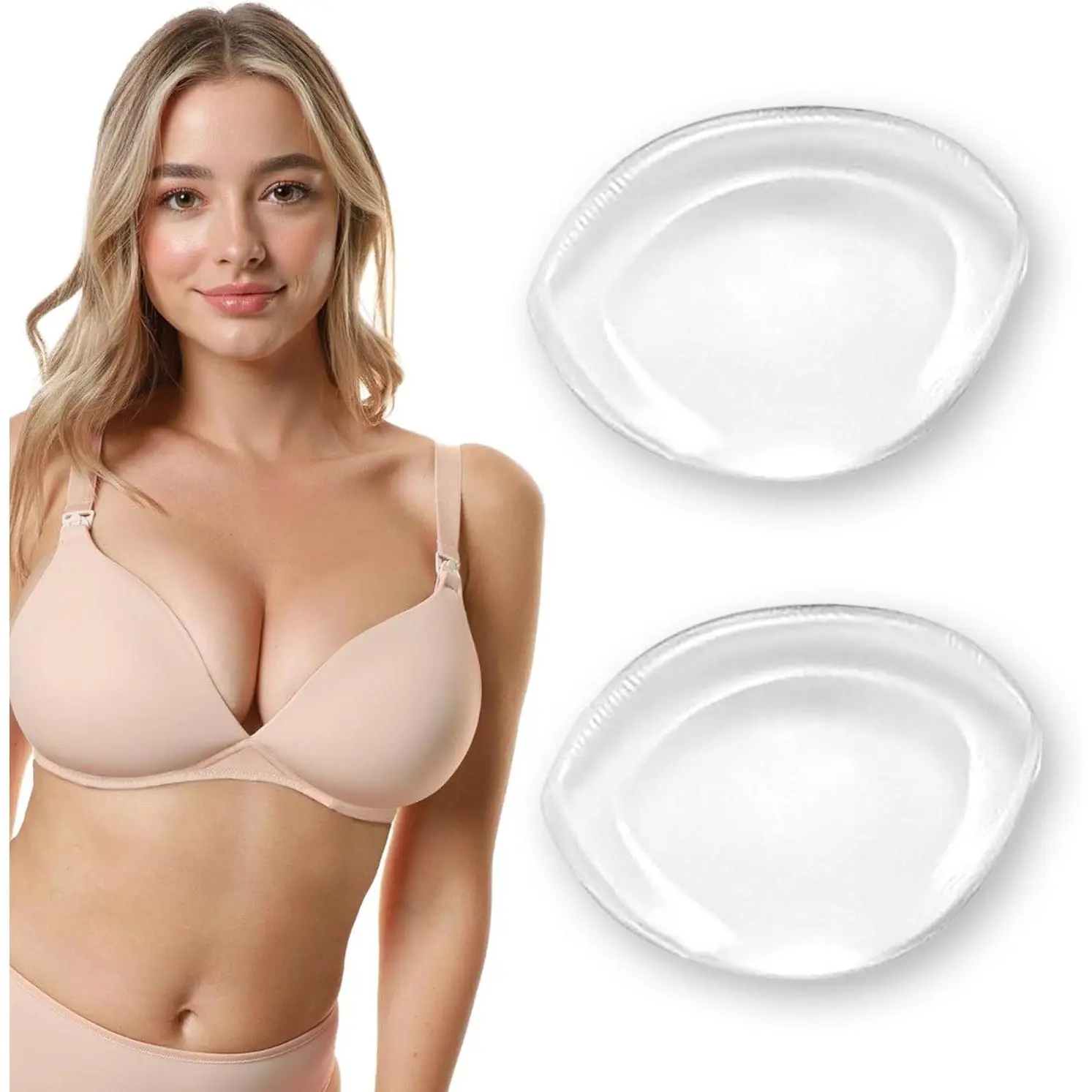 Silicone Bra Inserts,Gel Bra Push Up Breast Pads Bra Padding Bust Enhancer for Sports Bra Swimsuit Cleavage PadsGift