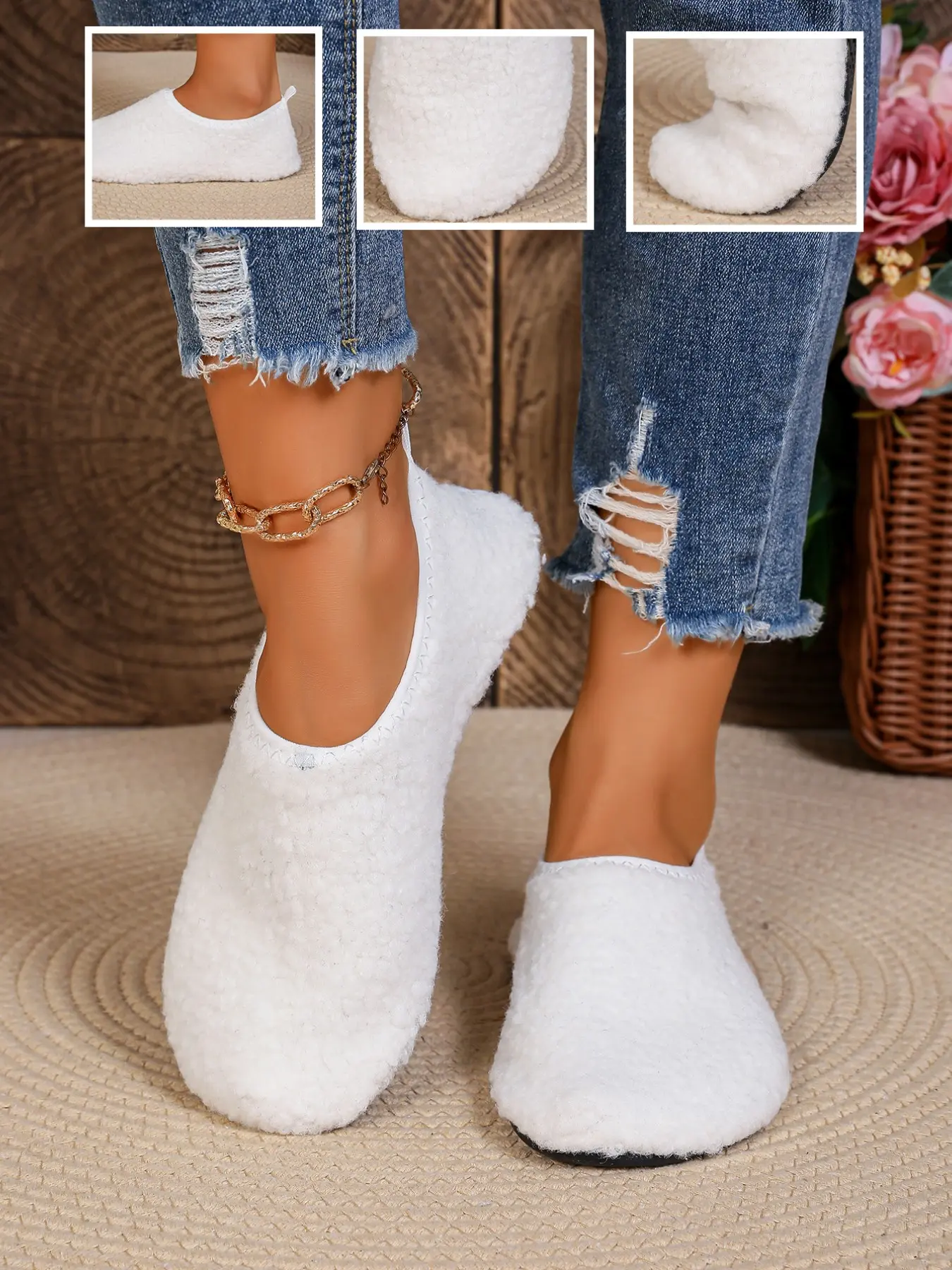 Soft Comfortable Slippers for Men and Women, Breathable Non-Slip Rubber Sole, Suitable for Indoor and Outdoor, Fall and Winter Footwear