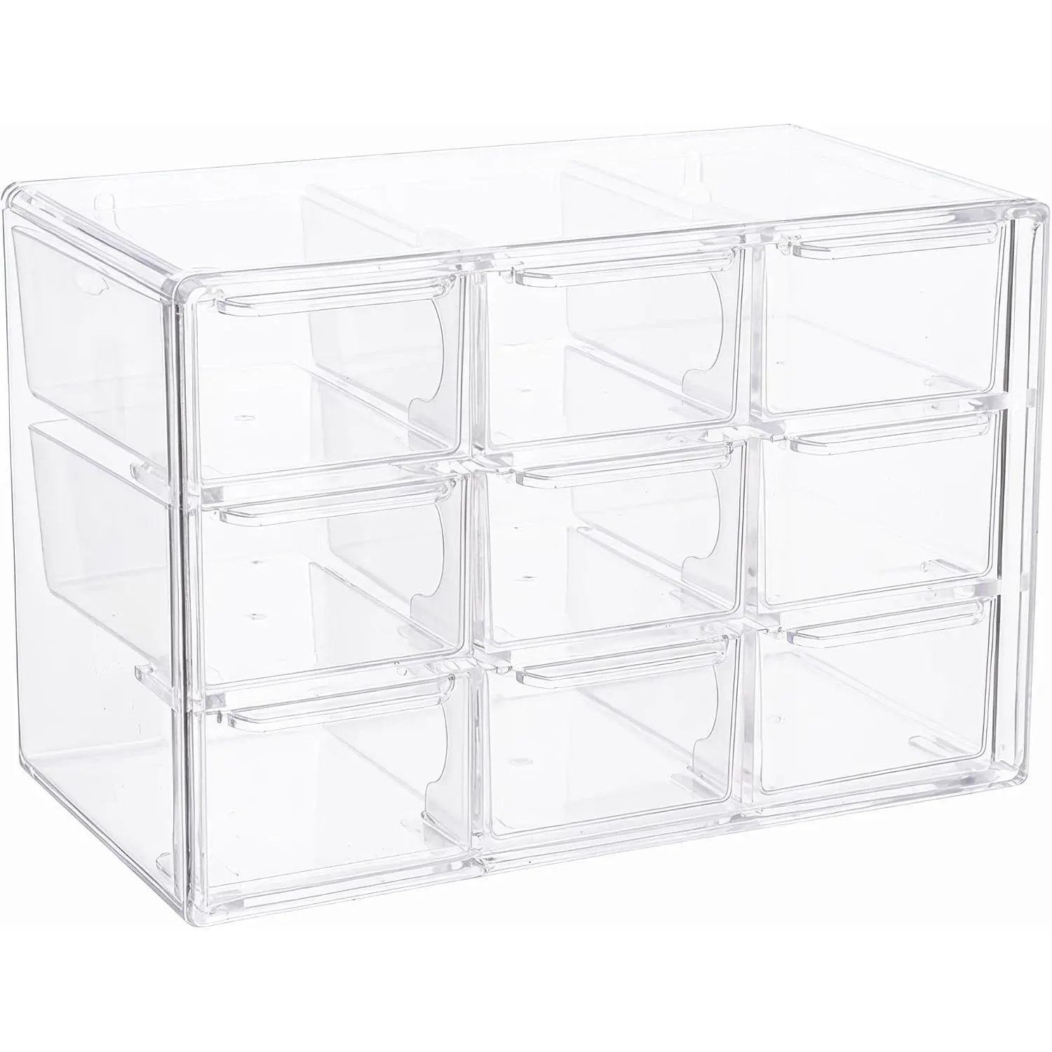 Drawer Organizer, Clear Desk Organizer with Drawer, Plastic Stackable Storage Drawers with 9 Drawers,  Organizers for , Craft, Office Supplies