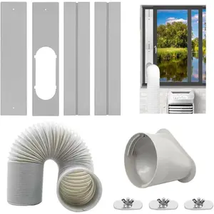 Portable Air Conditioner Window Vent Kit, 5.1 Inch Diameter 59 Inch Length Exhaust Hose, Portable AC Seal Panel for Adjustable Horizontal&Vertical Window