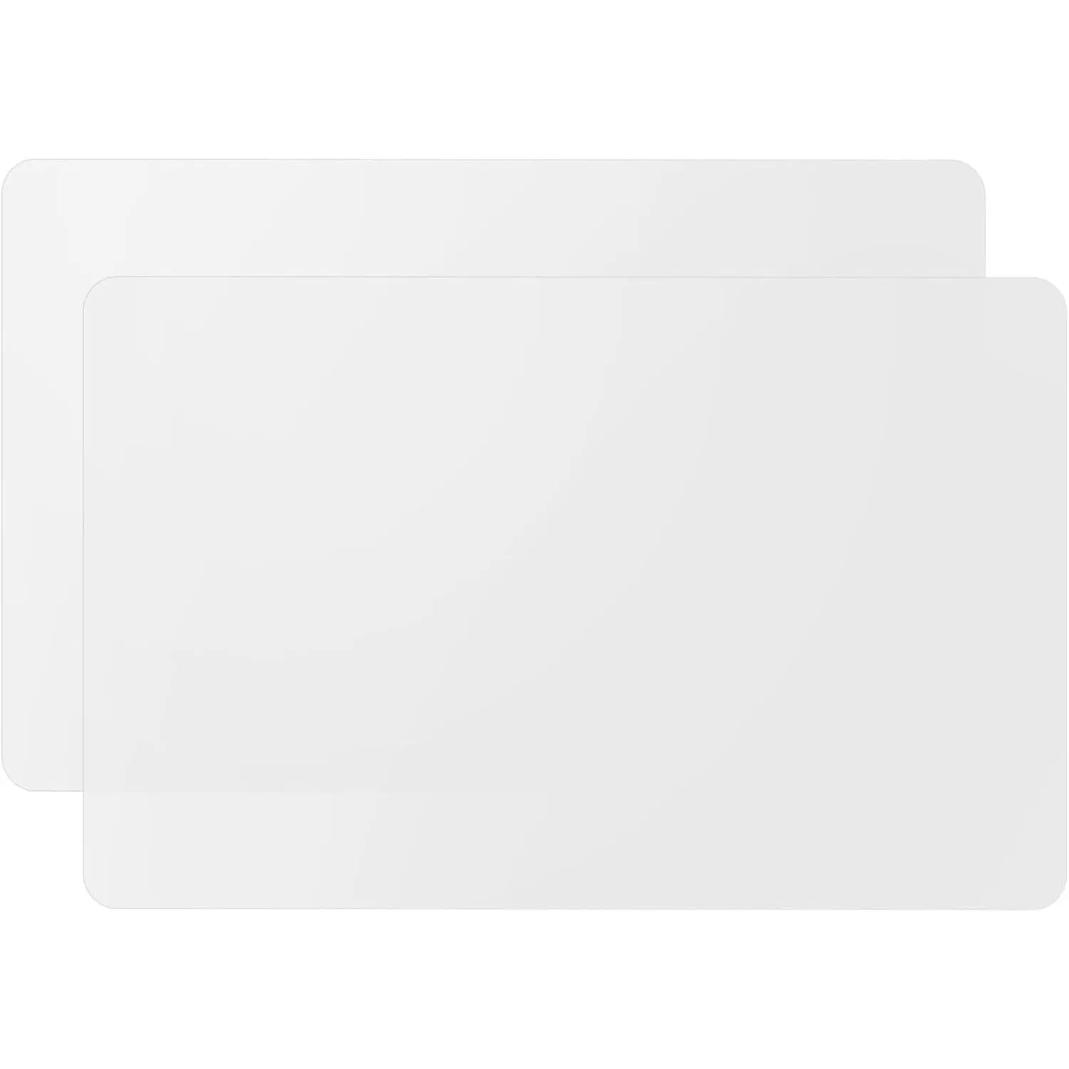 2 Pack Silicone Kitchen Counter Mats, 23.62" x 15.75" Thick Large Nonskid Heat Resistant Countertop Protector, Easy to Clean, White Translucent