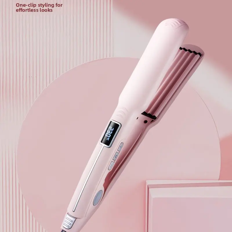 New Fluffy Hair Straightener Pad, Women's Styling Digital LCD Flat Iron, Corn Curler Straightening Clip, Hair Care Tool