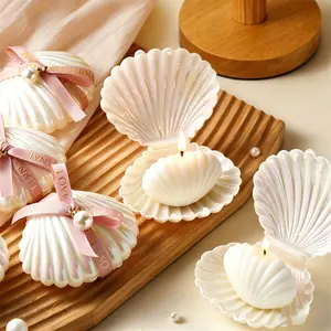 10-Pack Shell Candle Gift Set for Guests, Wedding Guest Favor, Bride Party, Baby Shower, Home Decor, Perfect for Special Occasions