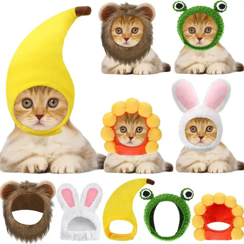 Cute Cat Hats, Pet Costumes for Cats & Small Dogs, Party Outfit Accessories Headwear for Kittens & Puppies