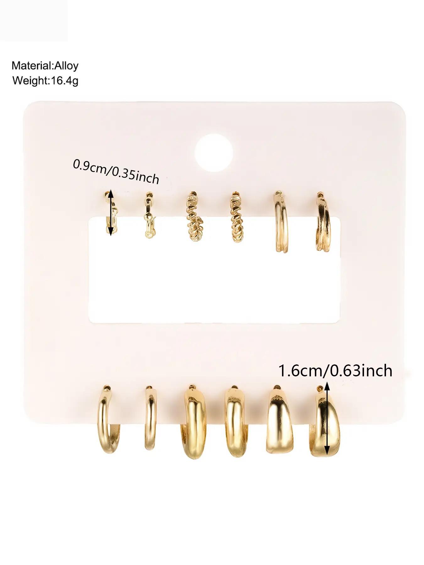 Women's Summer 2024 Elegant Texture Metal Design Hoop Earrings, Trendy Minimalist Hoop Earrings, Gorgeous Jewelry As Gift