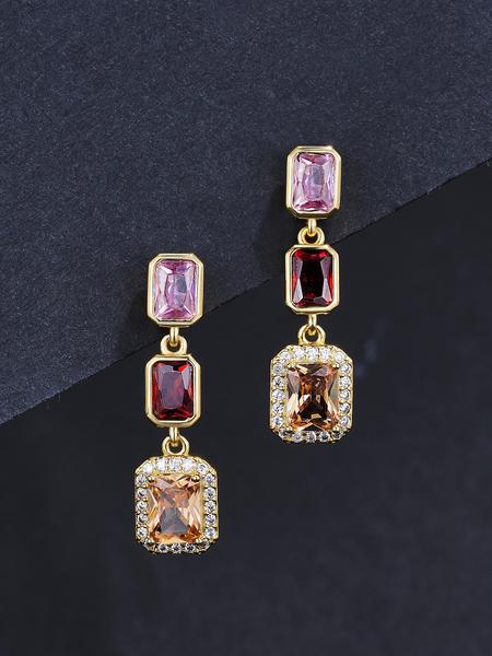 ICED CHICS 1 Pair Colorful Hip-hop Stud Earrings, Elegant and Stylish, Earrings and Trendy Jewelry, High Cost Performance, Perfect for Gifting, Dates, Valentine's Day, Birthday Gifts, High Quality Earrings