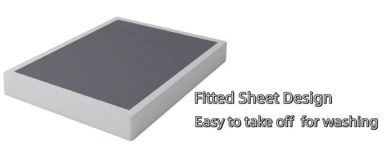 Queen Heavy Duty Box Spring Foundation,Mattress Foundation 3000lbs Max Weight Capacity/Non-Slip/No Noise/Easy Assembly/Easy Clean Cover,Queen