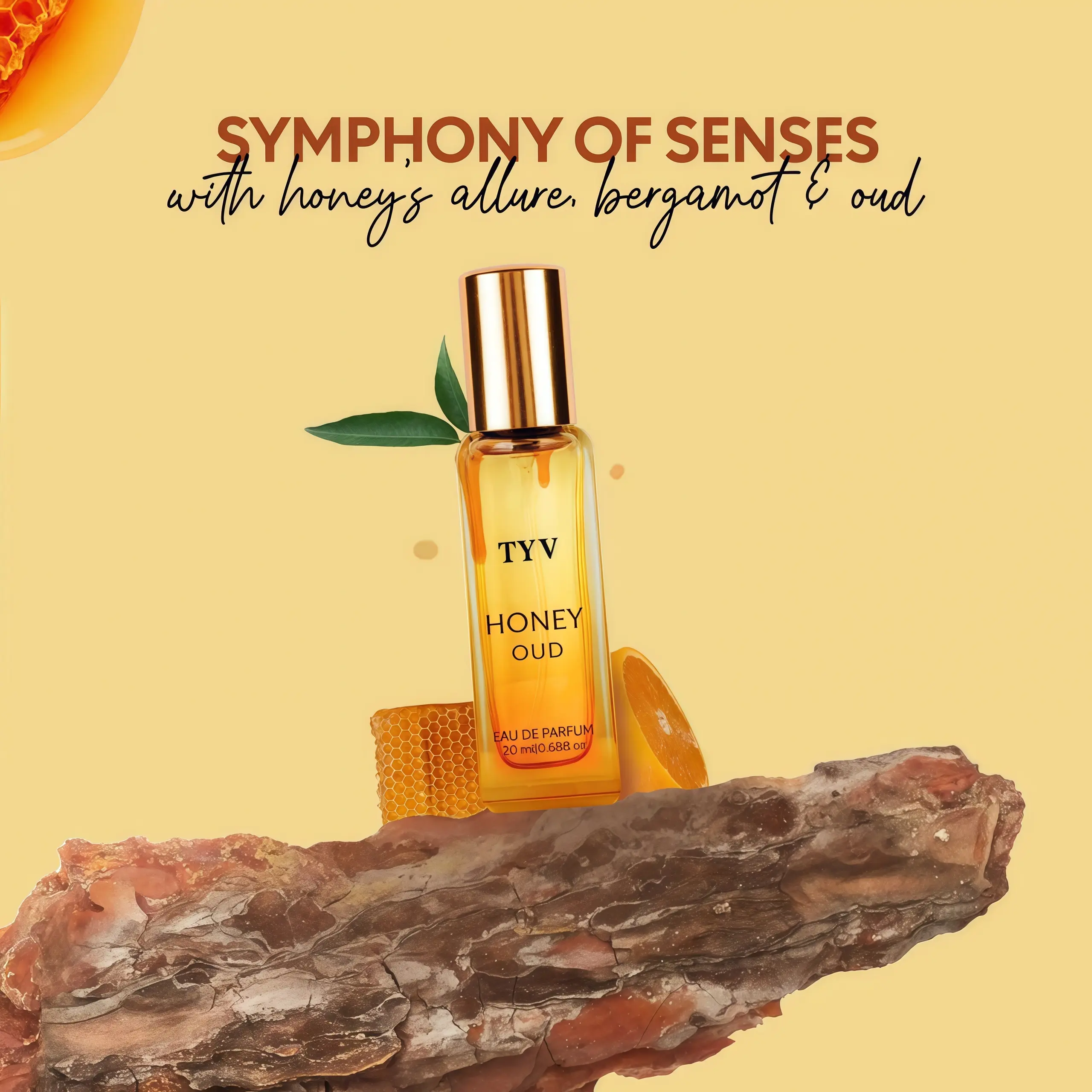Honey Oud - (0.68 fl.oz./20 ml)| Eau de Parfum| Patchouli, Vanilla, Bergamot| Floral & Spicy| Long Lasting| Mini Perfume