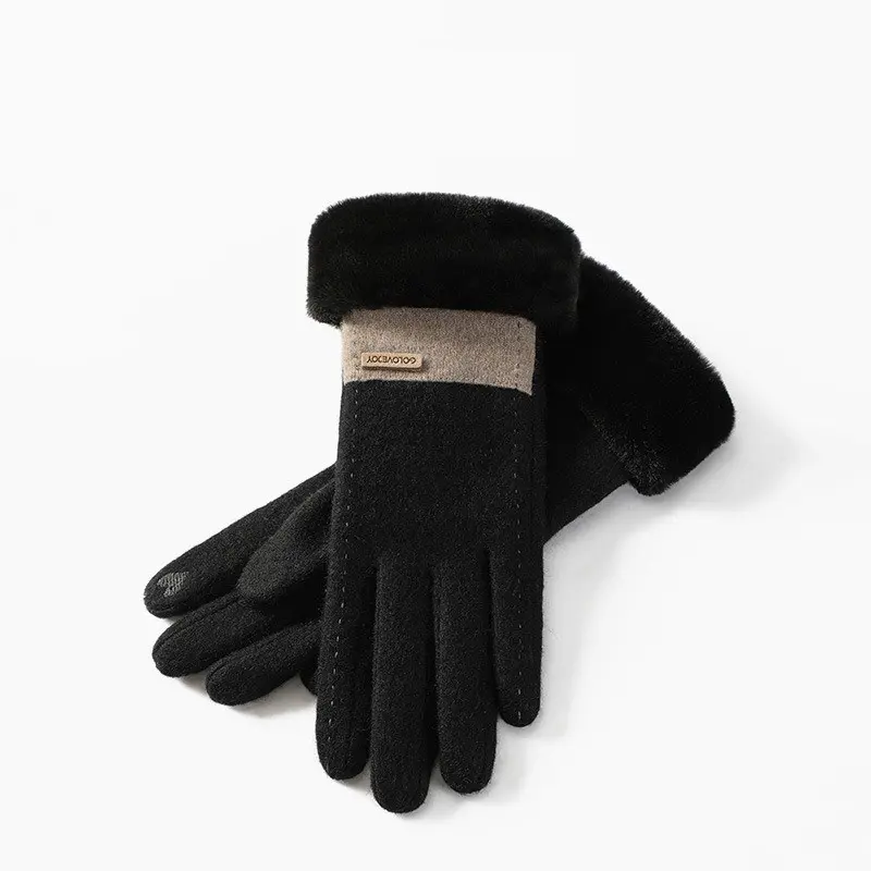 Women Fleece Lined Touch Screen Winter Gloves Soft Thermal Hand Covers Windproof Warm Touch Sensitive Gloves For Daily Commuting Walking Shopping Cold Weather