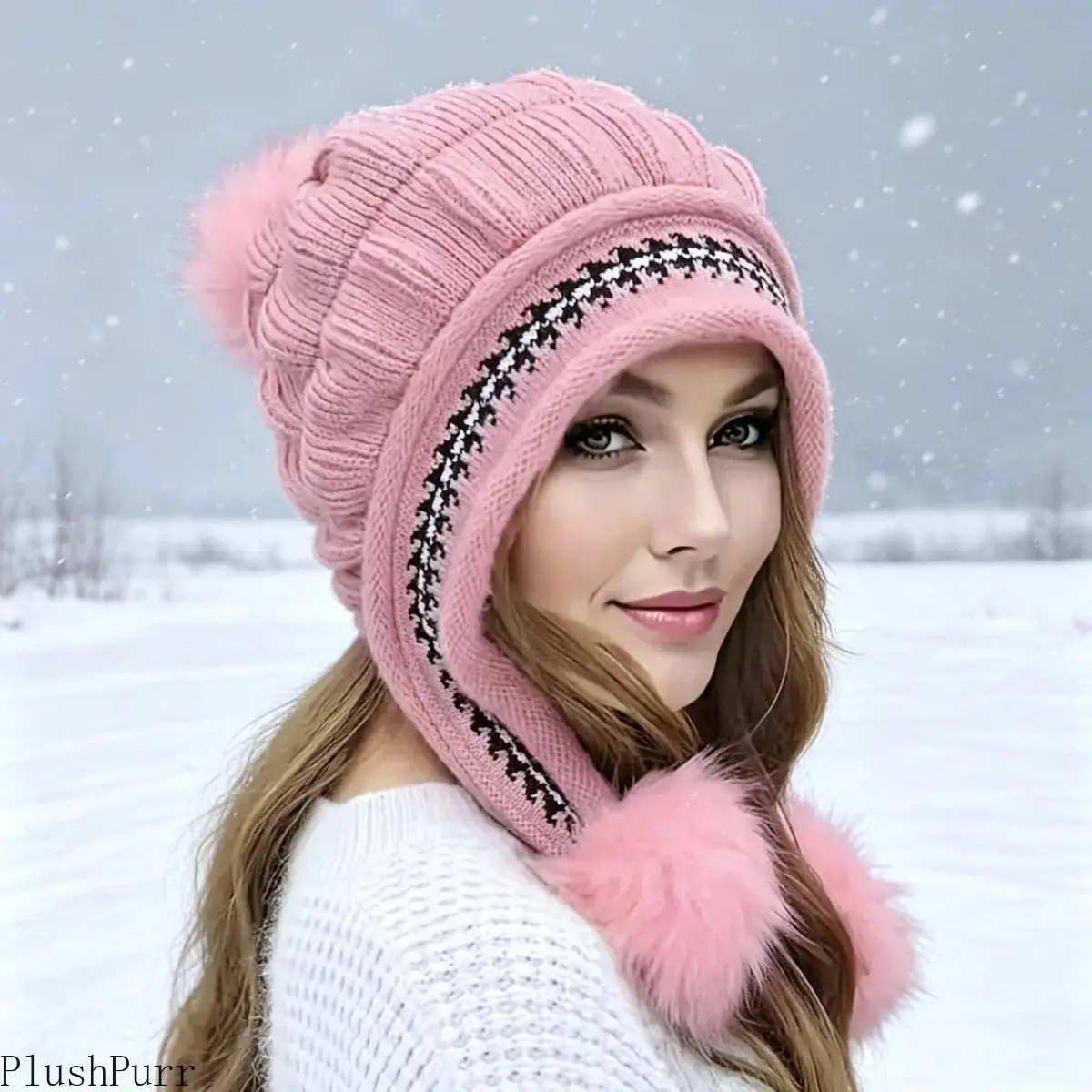 Unisex Fantasy Fleece Beanie - Acrylic Cold Cap Hat with Earflaps, Stretchy Ear Warmers, Adjustable Fit, Built-In Storage Pocket, Soft Hand-Washable Fuzzy Lined Fleece Fabric Skull Cap for Cold Weather, Outdoor Activities, Cold Cap Hats