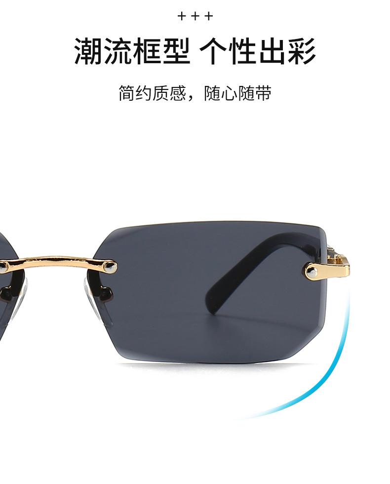 New Frameless Fashion Sunglasses European and American Trendy Cut Edge Sunglasses Personality Jelly Color Sunglasses Frameless Sunglasses Retro Vintage Sunglasses for Women Polarized Driving Sunglasses Trendy Sunglasses UV400 Protection