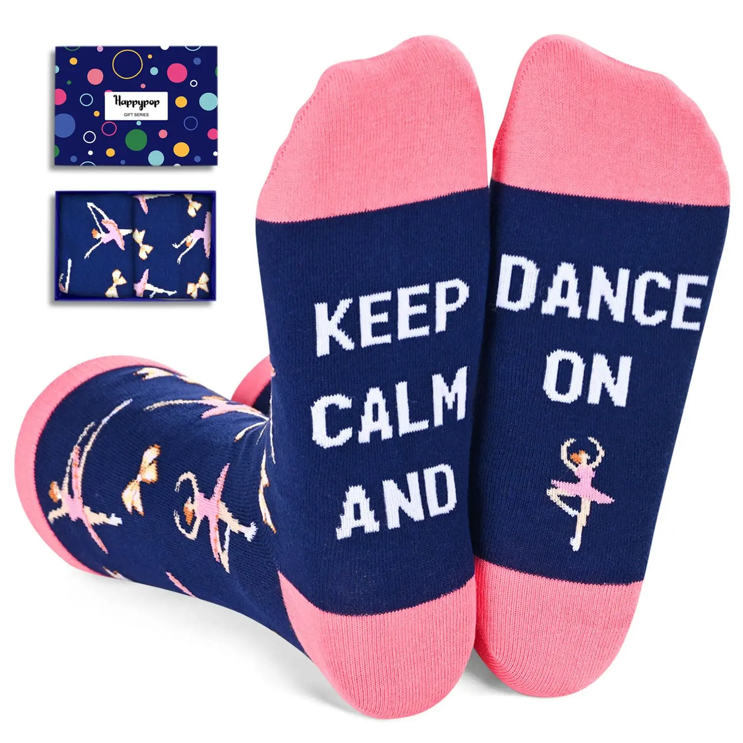 HAPPYPOP Dancing Ballet Dance Socks, Dancer Teacher Gifts, Best Ballerina Presents For Dancers