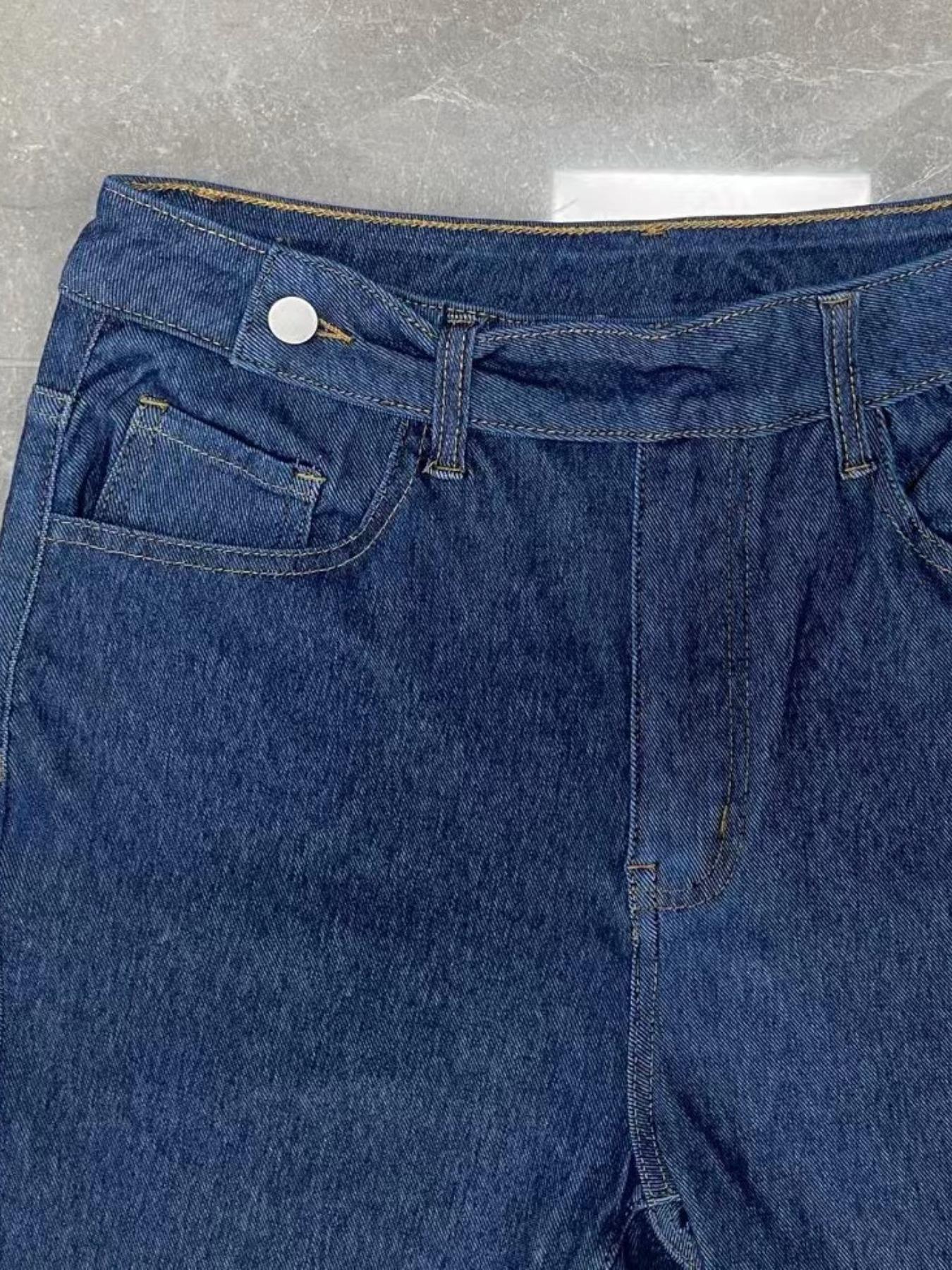 【Plus Size】 Solid Color Flare Leg Jeans, Casual Comfy Denim Jeans for Daily Wear, Women's Bottoms for All Seasons