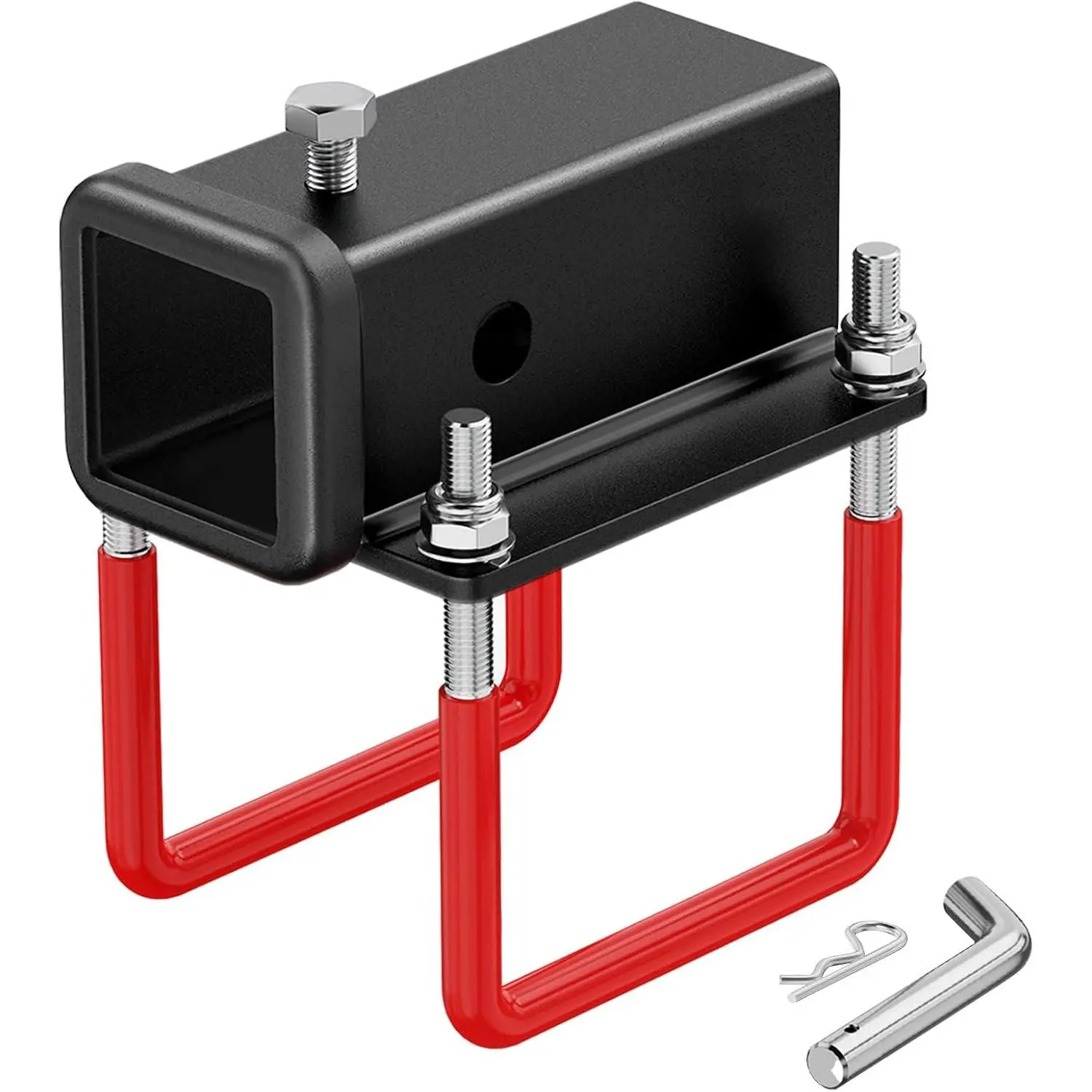 Nilight 2 Inch RV Bumper Hitch Receiver with Hitch Pin Fits 4-4.5 Inch Beam, 200Lbs Tongue Weight Capacity Adapter, Travel Trailer Rear Bumper, Fit for Camper Bike Racks Cargo Carrier Car