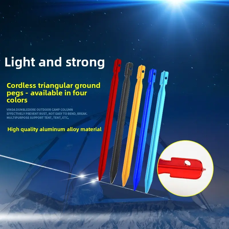 Tent Stakes, Heavy-Duty V-Shaped Pegs to Secure Tents, Lightweight & Rust Resistant Aluminum Alloy for Camping & Hiking, Secures Tents