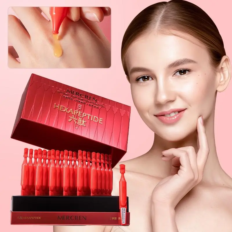 Mengxi Six Peptide Collagen Ginseng Essence 1.5ML*30pcs, Firming Complex, Rich in Hyaluronic Acid and Ceramides, Daily Facial Care Deep Collagen Serum for Hydrating and Firming Skin, Deep Hydration Serum