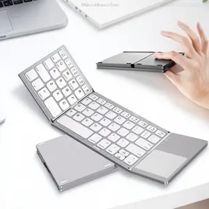 Portable Foldable Wireless Keyboard with Touchpad, Rechargeable Silent Keyboard, Multifunctional USB Rechargeable Keyboard for GameFFSummitSupply7H8QuickRepairZone