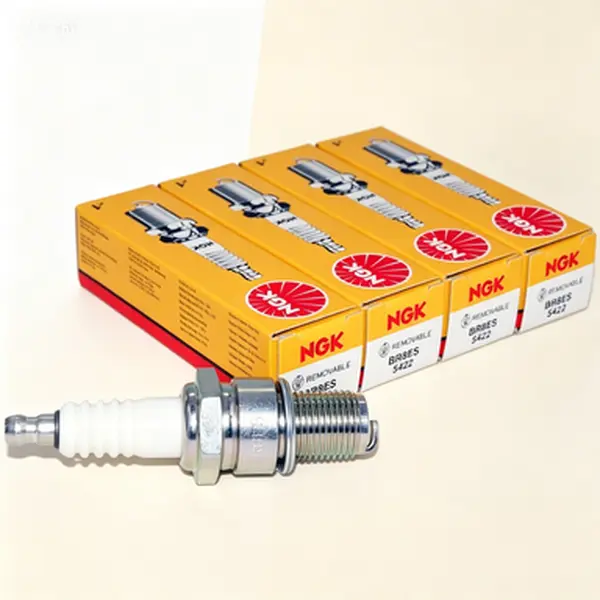 Pack of 4 BR8ES Standard Spark Plugs for Automotive & Motorcycle Engines, 14mm Thread, 0.6mm Gap, Solid Copper Core, Nickel Tip, High Alumina Ceramics, Better Heat Transfer, Pre-Ignition Prevention, Carbon Buildup Resistance, Reliable Ignition