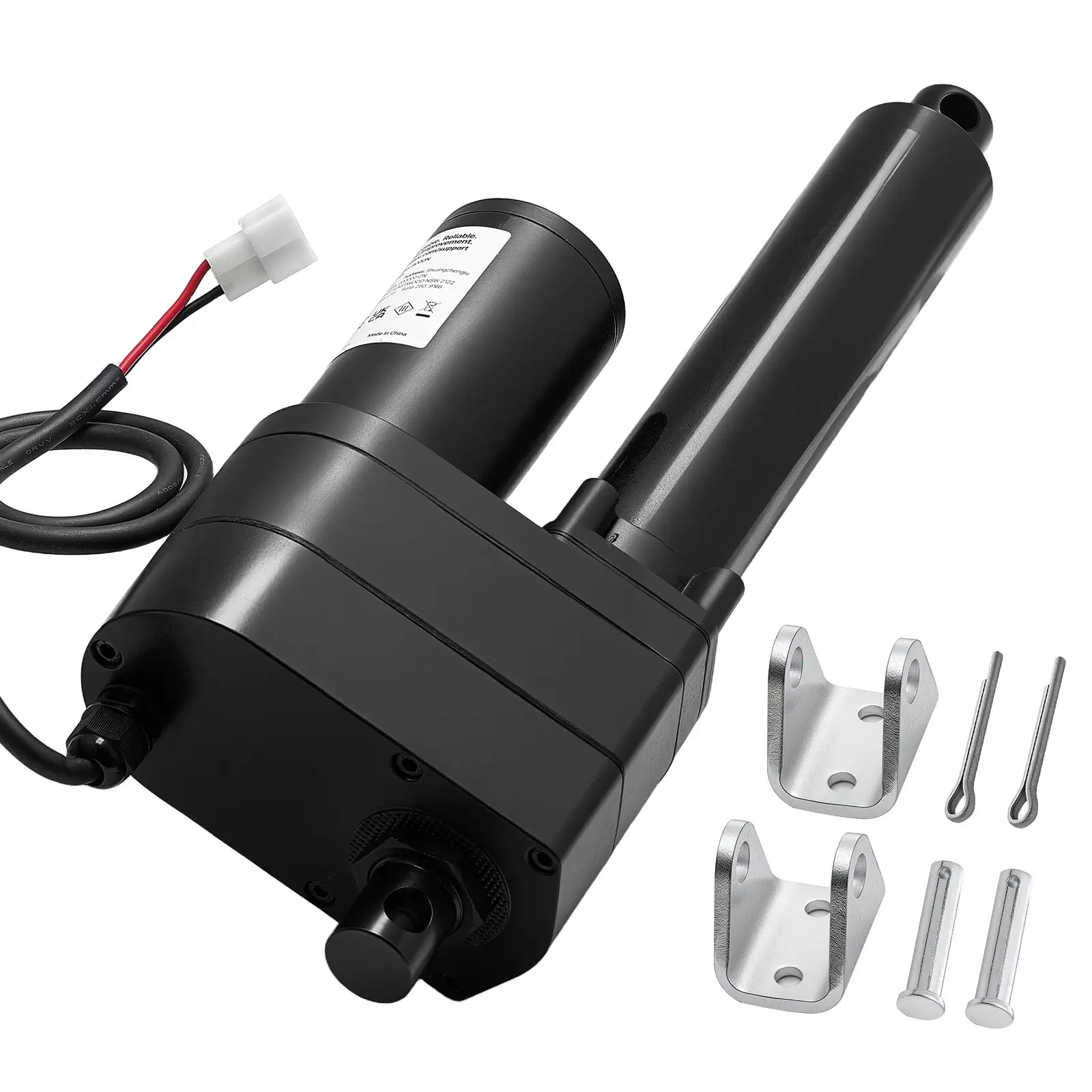 VEVOR 12V Linear Actuator, 6in Ultra Heavy-Duty 2023lbs/9000N Linear Motion Device, IP65 Waterproof, 0.2in/s Speed, with Mounting Brackets for Industrial Machinery, Heavy Lifting Systems