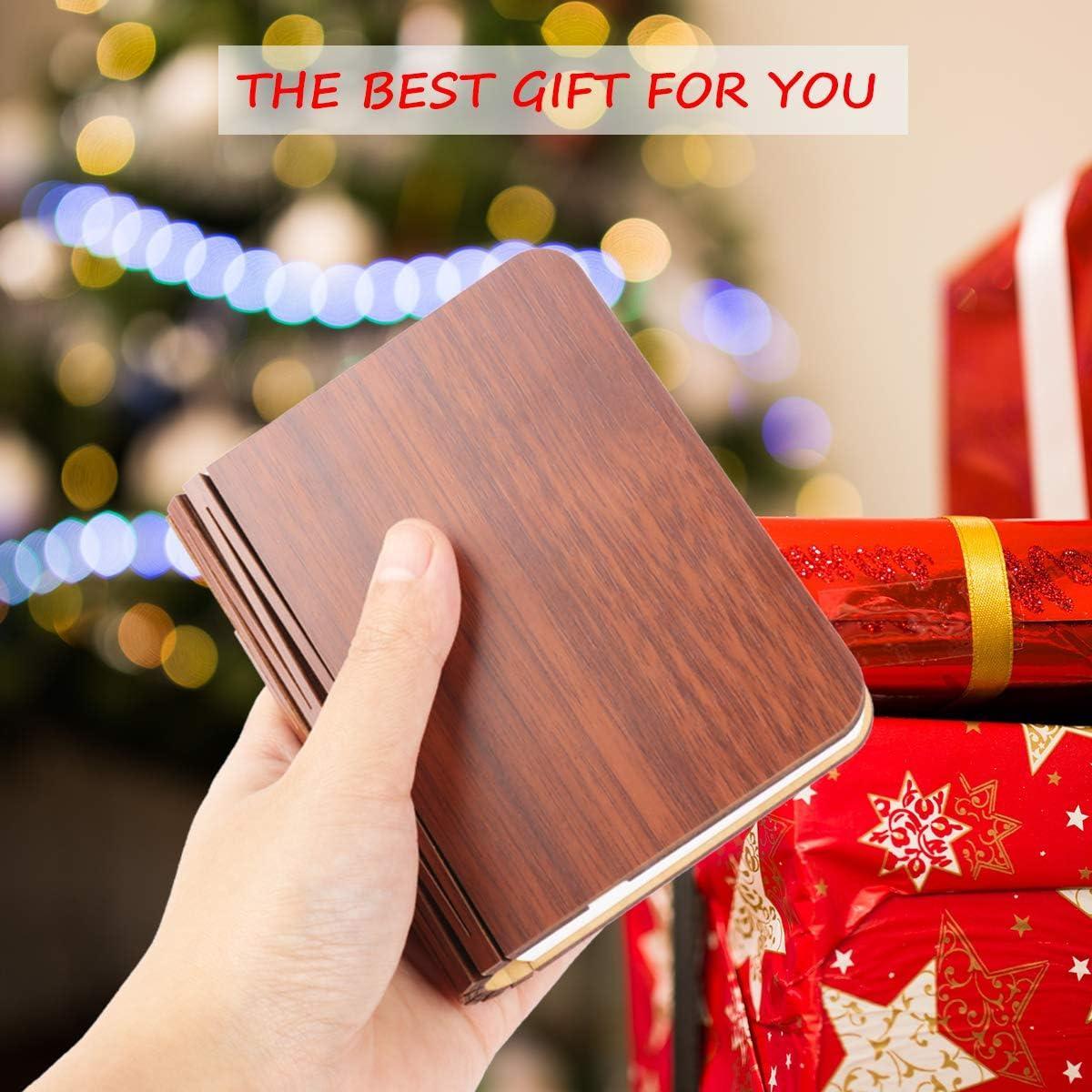 Wooden Book Light, 1 Count USB Rechargeable Magnetic Foldable Desk Table Lamp, Decorative Light for Home Book Lighting