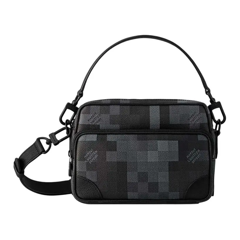 Louis Vuitton Monogram Damier Canvas Crossbody Bag, Crossover Women's Handbags for Men in Black and Gray