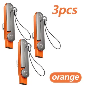 3pcs Type-C Phone Charger Stand Adapter, Foldable Portable Phone Holder, 360 Degree Rotation, Compatible with Type-C Interface Phones