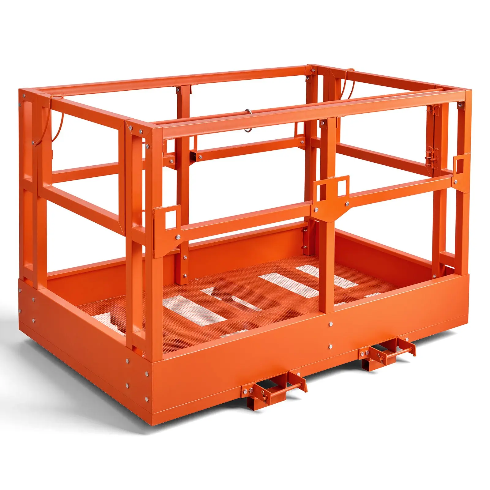 【DealsForYouDays】VEVOR Mesh Telehandler Work Platform, 48x 73.9 Inch, Man Safety Basket, 2000 lbs Capacity, Forklift Telehandler Attachment, Safety Cage, Heavy Duty Carbon Steel, for Most Aerial Jobs Lifting Loader