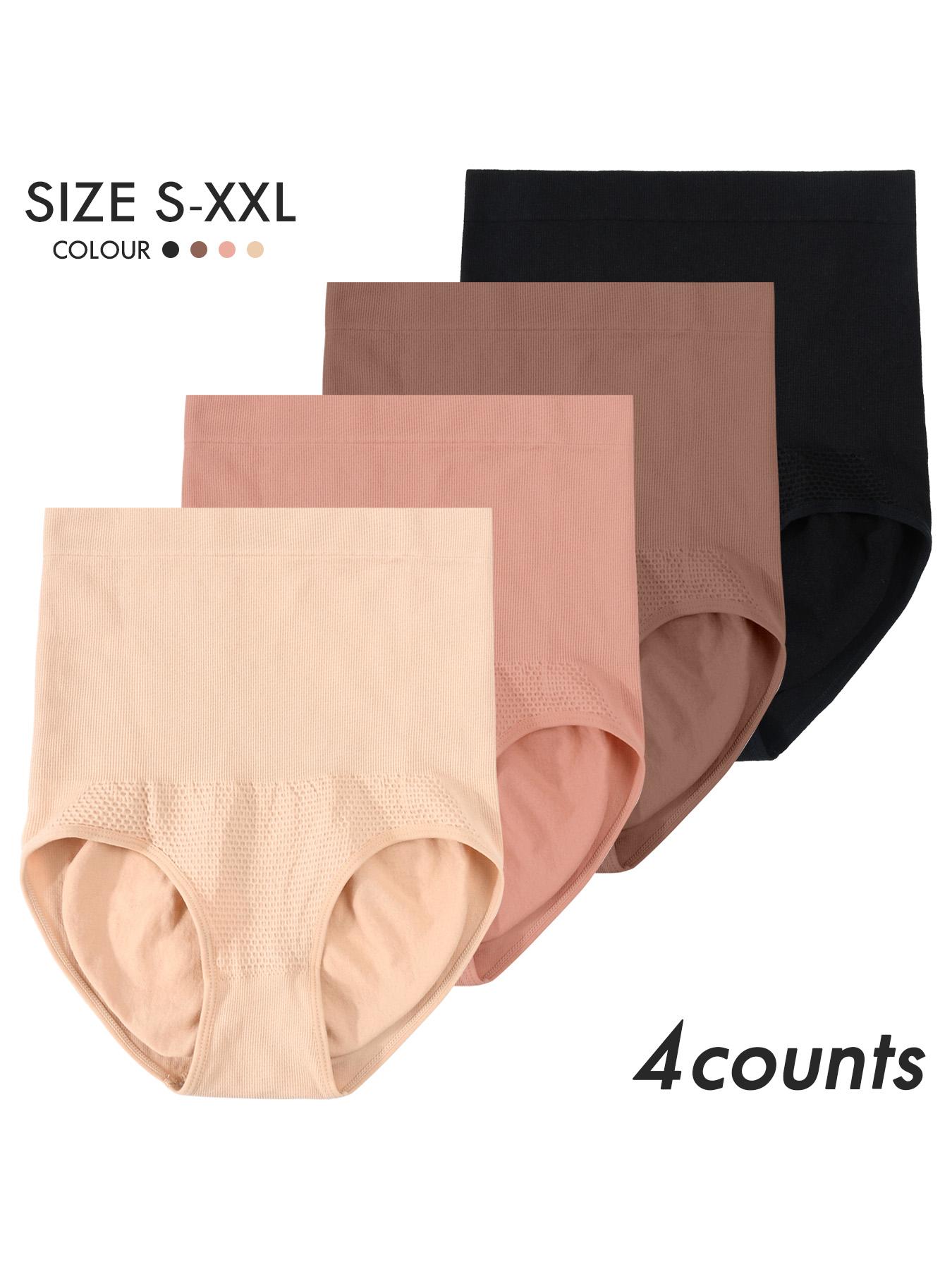 Women's Solid High Waist Shapewear Panty, High Waisted Seamless Soft Fit Panty, Tummy Control Butt Lift High Stretch Seamless Shaper, Ladies Shapewear Bottoms