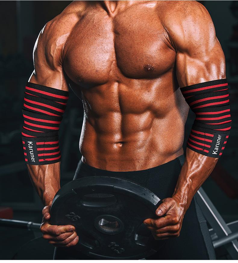 Professional sports protective gear, compression bandage wrap for elbow support, breathable arm support for weightlifting training, fitness arm protection, bench press anti-collision elbow protector