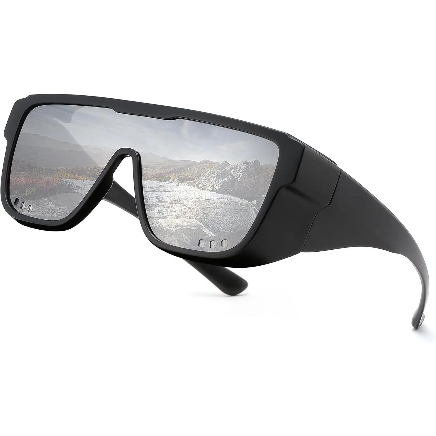 EyeconicFinds Fit Over Glasses Polarized Sunglasses for Men with Side Shields Windproof Oversized Square Sports Sun Glasses B0456