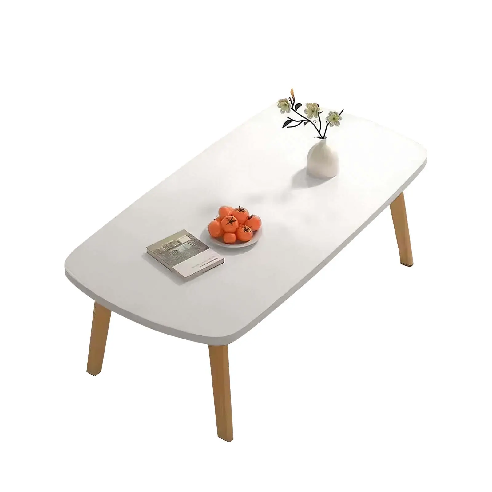 Collapsible Coffee Table Foldable Wood Tea Table Space Saving Folding Desk Under Bed Storage Low Floor Seating Laptop Table for Living Room Small Space Apartment Dorm Bedroom Studio Portable Picnic Table Outdoor