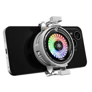 Magnetic Semiconductor Phone Cooler, Adjustable Cooling Power, RGB LED, Real-Time Temperature Display, Ideal for Gaming and Streaming