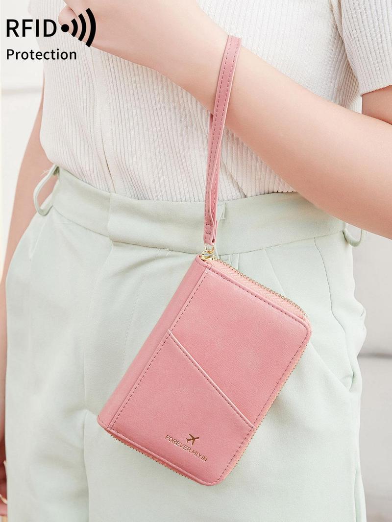 Solid Color Passport Case, Passport Wallet, Multi-functional Zipper Travel Card Holder, RFID Blocking Card Holder, Fashion Travel Accessories, Travel Essentials