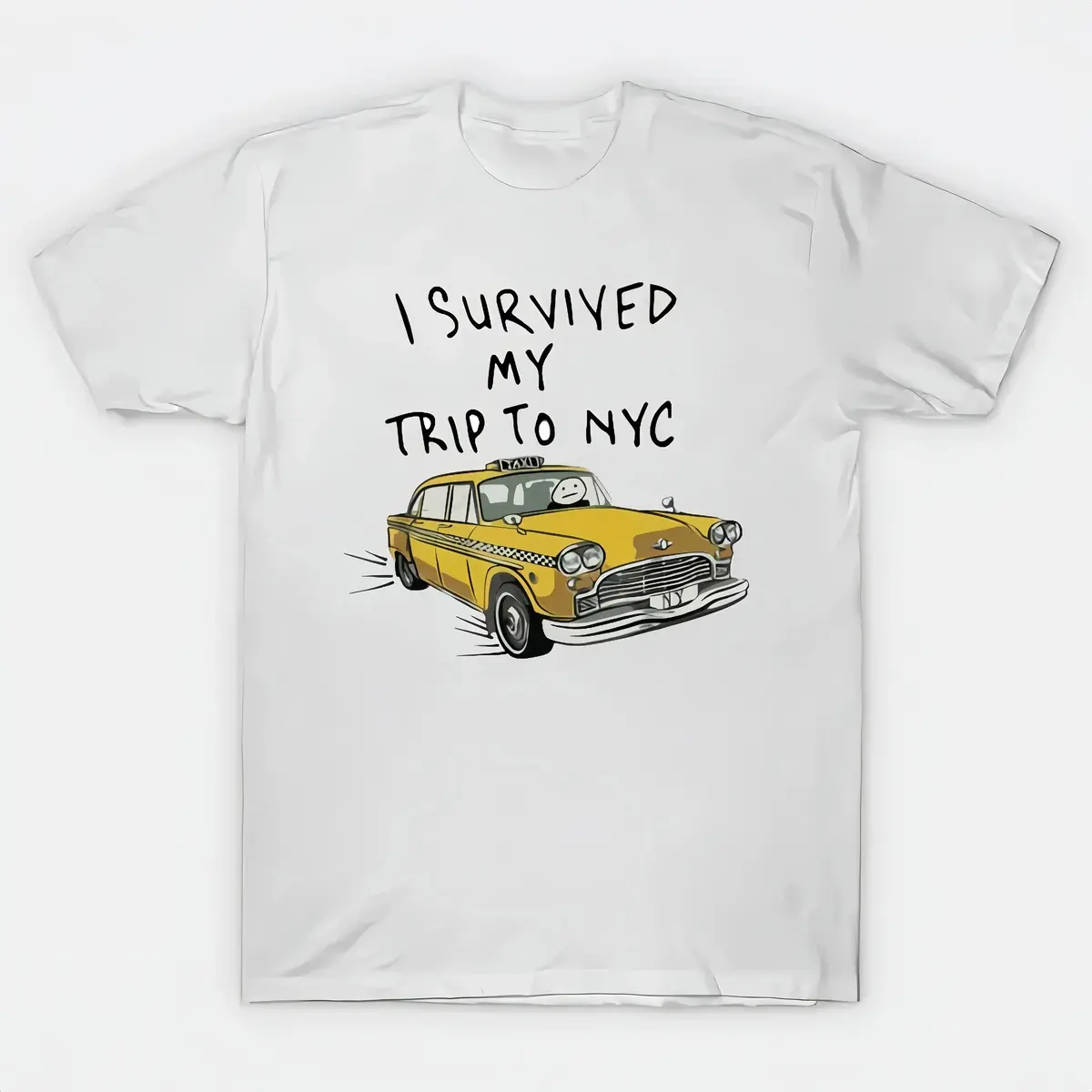 Tom I Survived My Trip To NYC Men's Streetwear Short-Sleeve Round Neck Casual Sports Top, S-3X Sizes