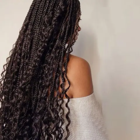 Summer Outfits 2024 32inch Long Coily Synthetic Lace Front Braided Hair Wig, Pre Braided Wig, Gorgeous Fluffy Wigs, Fashion Fluffy Wigs, Natural Fluffy Hair Wigs Without Bangs, Hair Wigs for Daily & Cosplay & Costume Party Decor
