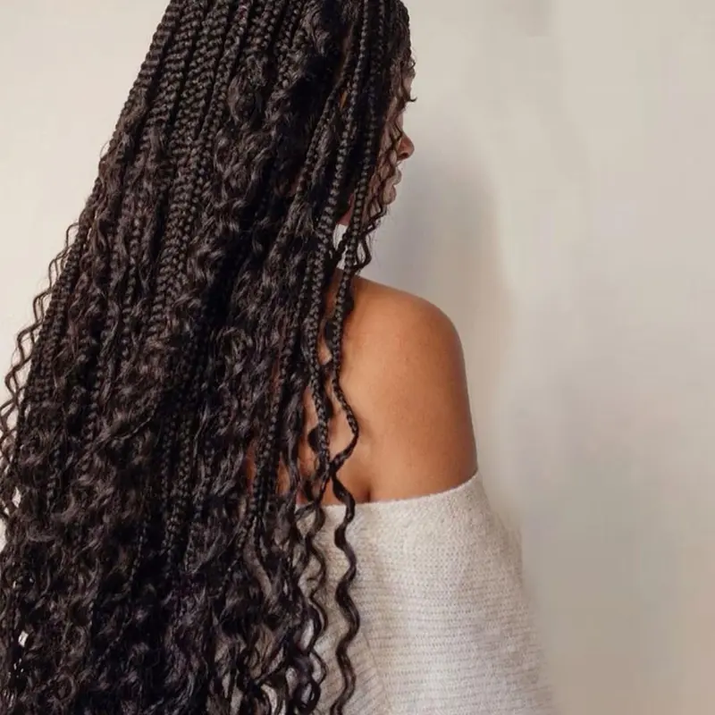 Summer Outfits 2024 32inch Long Coily Synthetic Lace Front Braided Hair Wig, Pre Braided Wig, Gorgeous Fluffy Wigs, Fashion Fluffy Wigs, Natural Fluffy Hair Wigs Without Bangs, Hair Wigs for Daily & Cosplay & Costume Party Decor