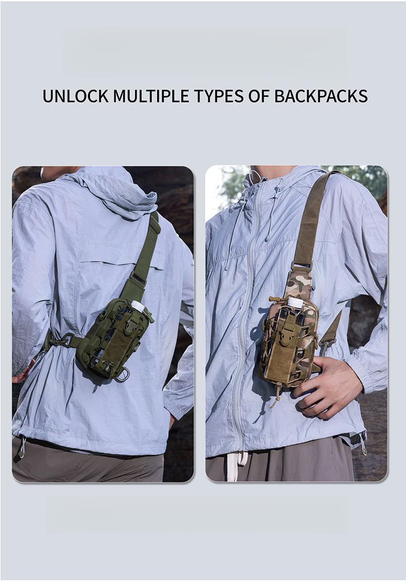 Tactical Waist Bag for Men - Water Bottle Holder, Crossbody Chest Bag for Camping, Cycling & Everyday Use
