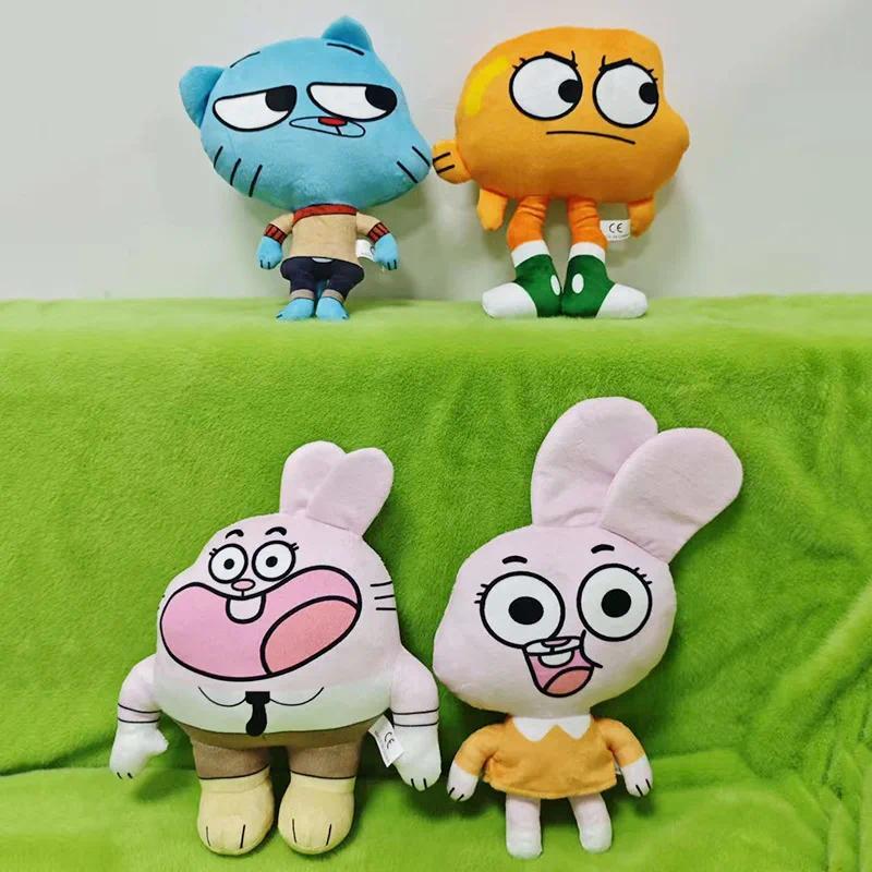 The Amazing World of Gumball Plush Set Gumball Darwin Anais Richard Stuffed Dolls Cartoon Gift for Kids Fans