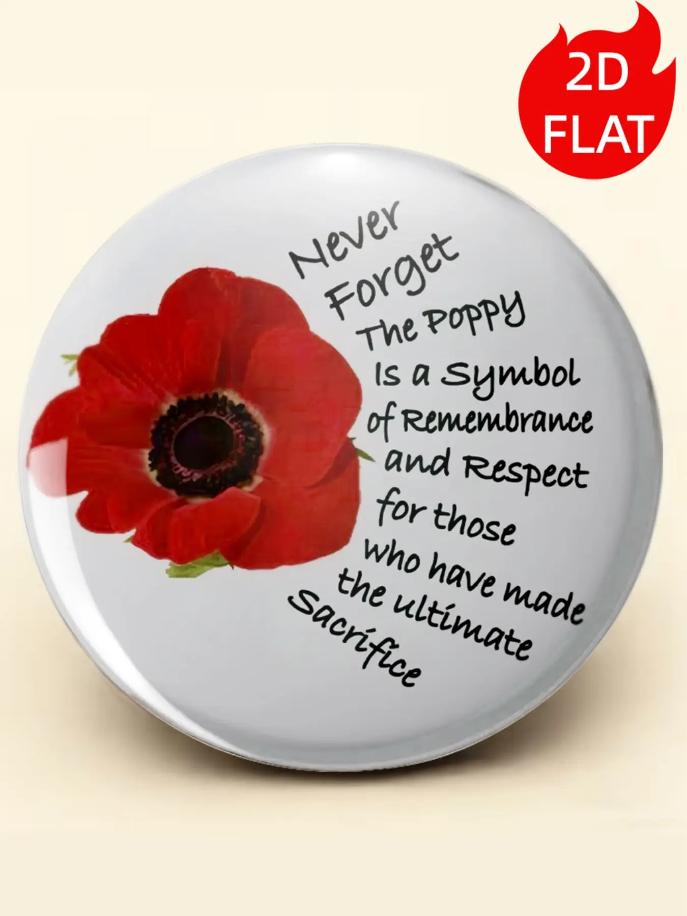 1pc Never Forget Remembrance Poppy Pin Badge, Red Poppy Memorial Brooch for Remembrance Day, Jacket Hat Backpack Clothing Accessory