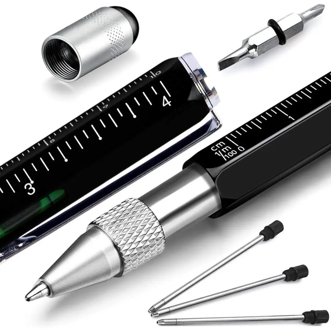 Gifts for Men,  6 in 1 Multitool Pen, Stocking Stuffers for Mens  for Him Husband, Father's Day for dad, Birthday for Men, Tools Cool Gadgets, Office