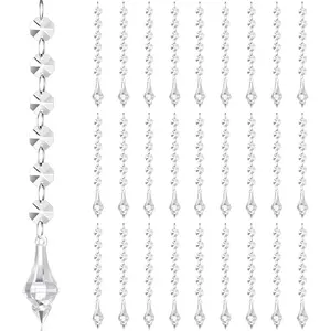 100 Pcs Acrylic Hanging Crystals for Centerpieces Chandelier Clear Crystal Garland Strands Ornament Acrylic Clear Beads Prisms Pendant for Christmas Tree Window Home Decoration(Lantern)fidget toys